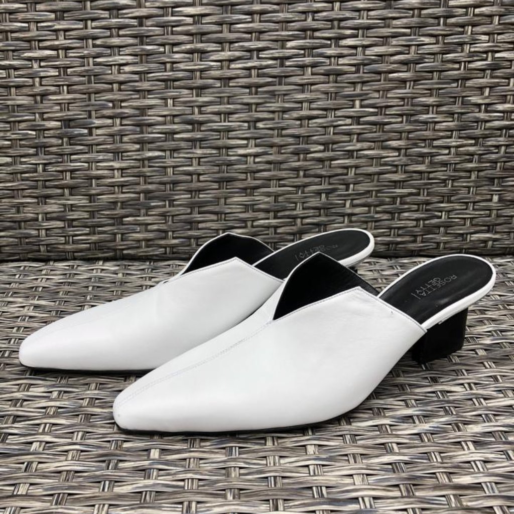 Rosetta Getty White Leather Slide Sandal - Size 39 - New -